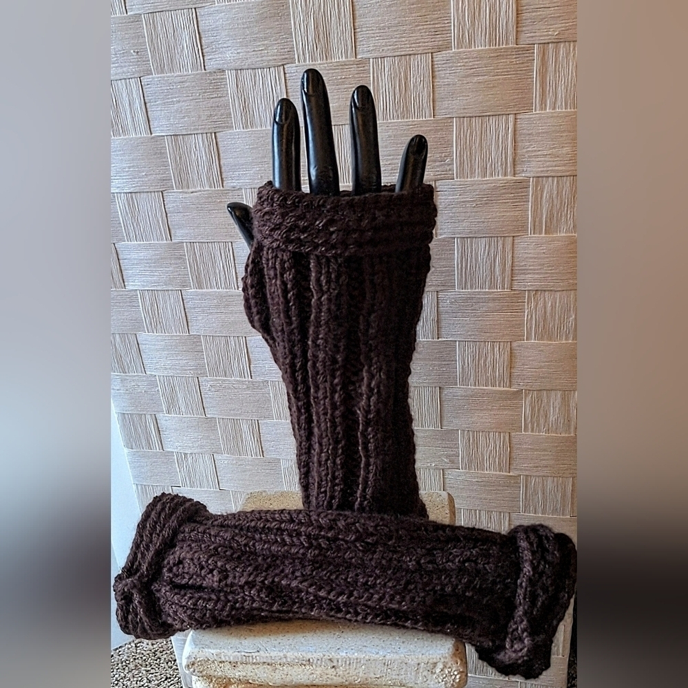 NWT Luxury Cashmere Blend Artisanal Fingerless Mittens - Picture 2 of 6
